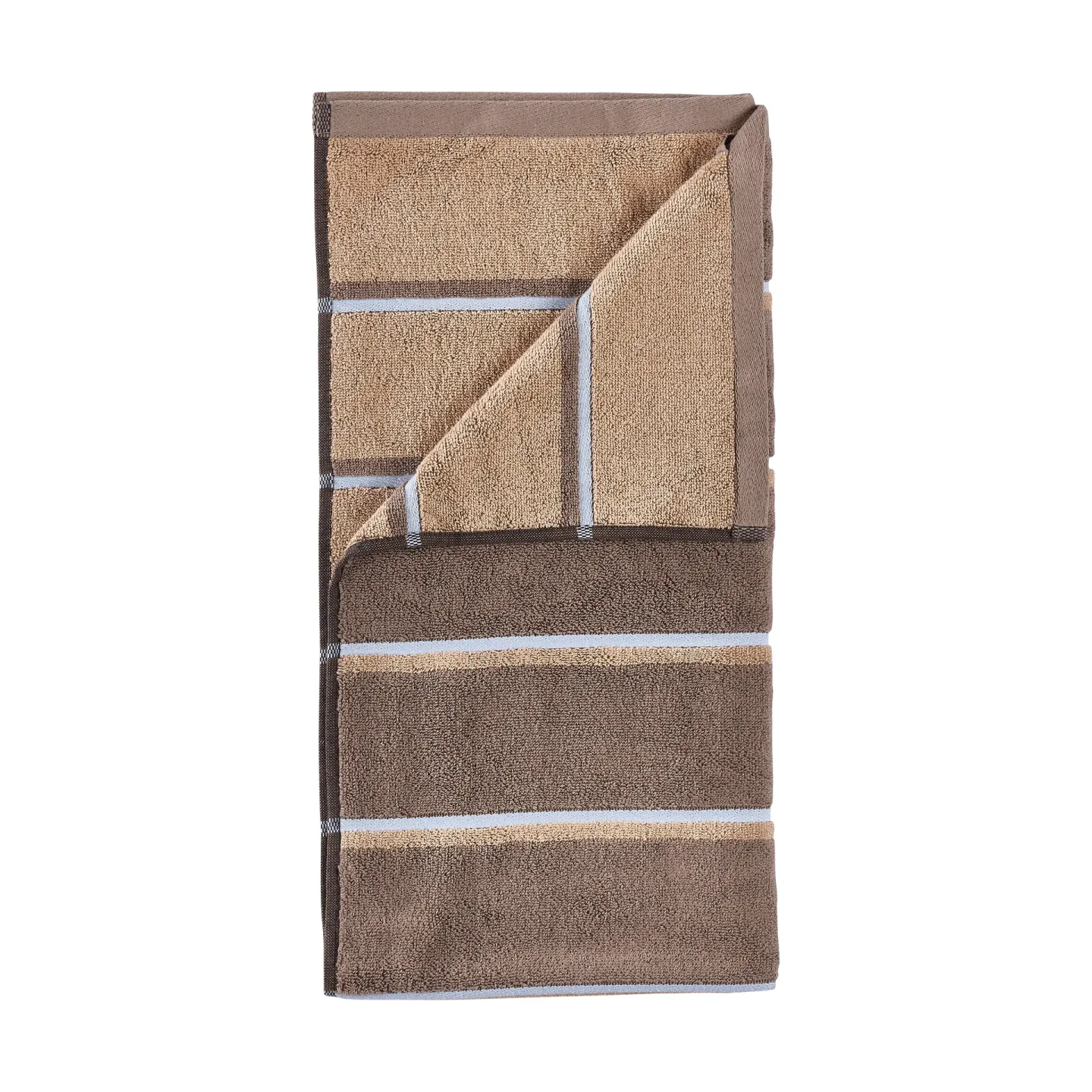 Zone Denmark Sauna Handtuch Taupe-camel-sky blue, 50x100 cm