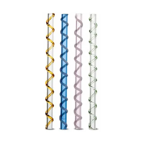 Byon Celebrate Strohhalm 4er Pack Blau-amber-rosa-grün