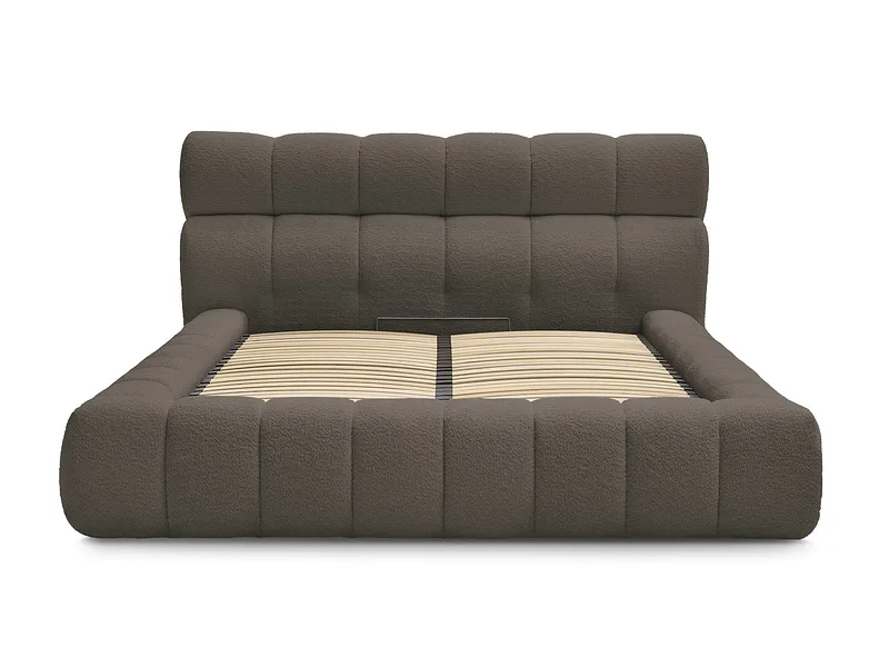 Kastenbett BOBOCHIC MONT-BLANC 180x200cm boucle-stoff rotbraun
