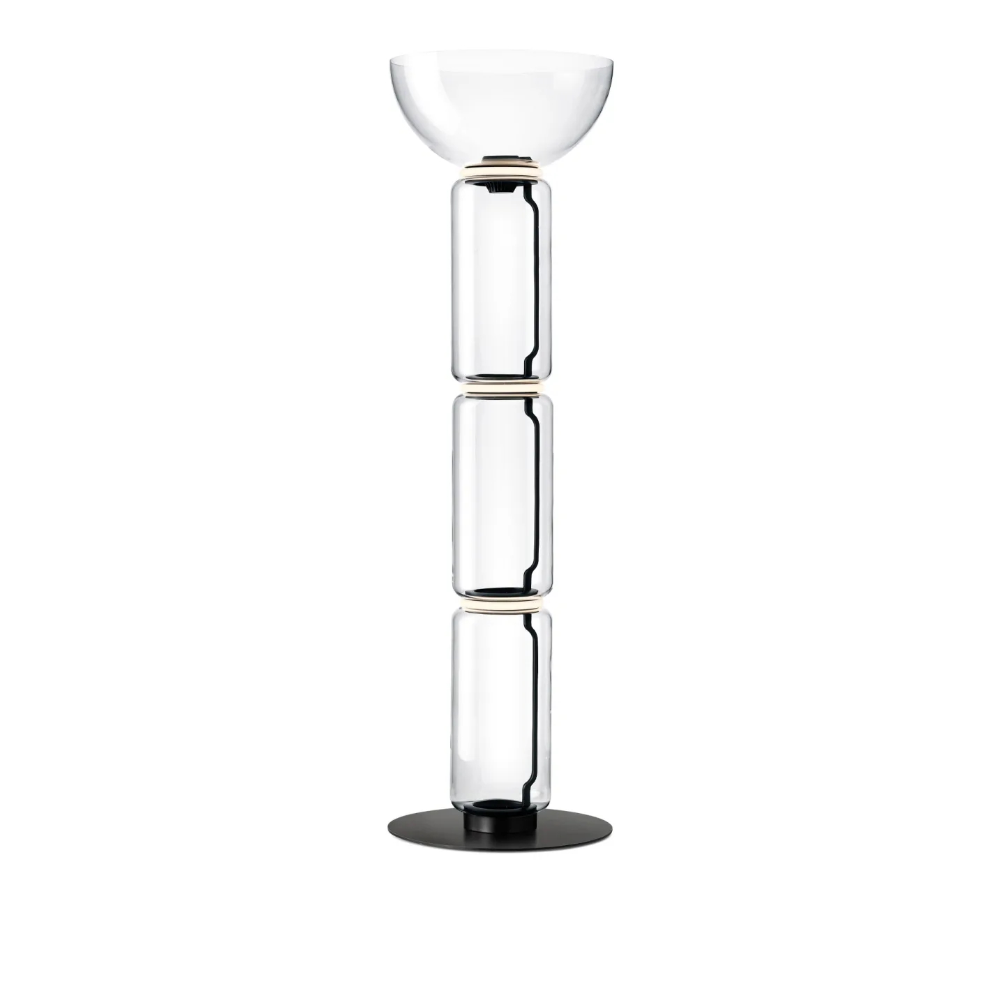 Flos - Noctambule 3 Bowl / Golvlampa - Skärmlampor - Konstantin Grcic - Transparent,Svart