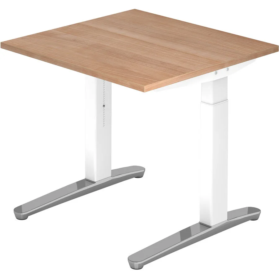 Schreibtisch Office nussbaum Holzwerkstoff Höhenverstellbar B 80 T 80 cm