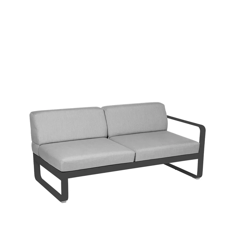 Fermob Bellevie Right modulsoffa 2-sits Anthracite (grå), flannel grey dyna