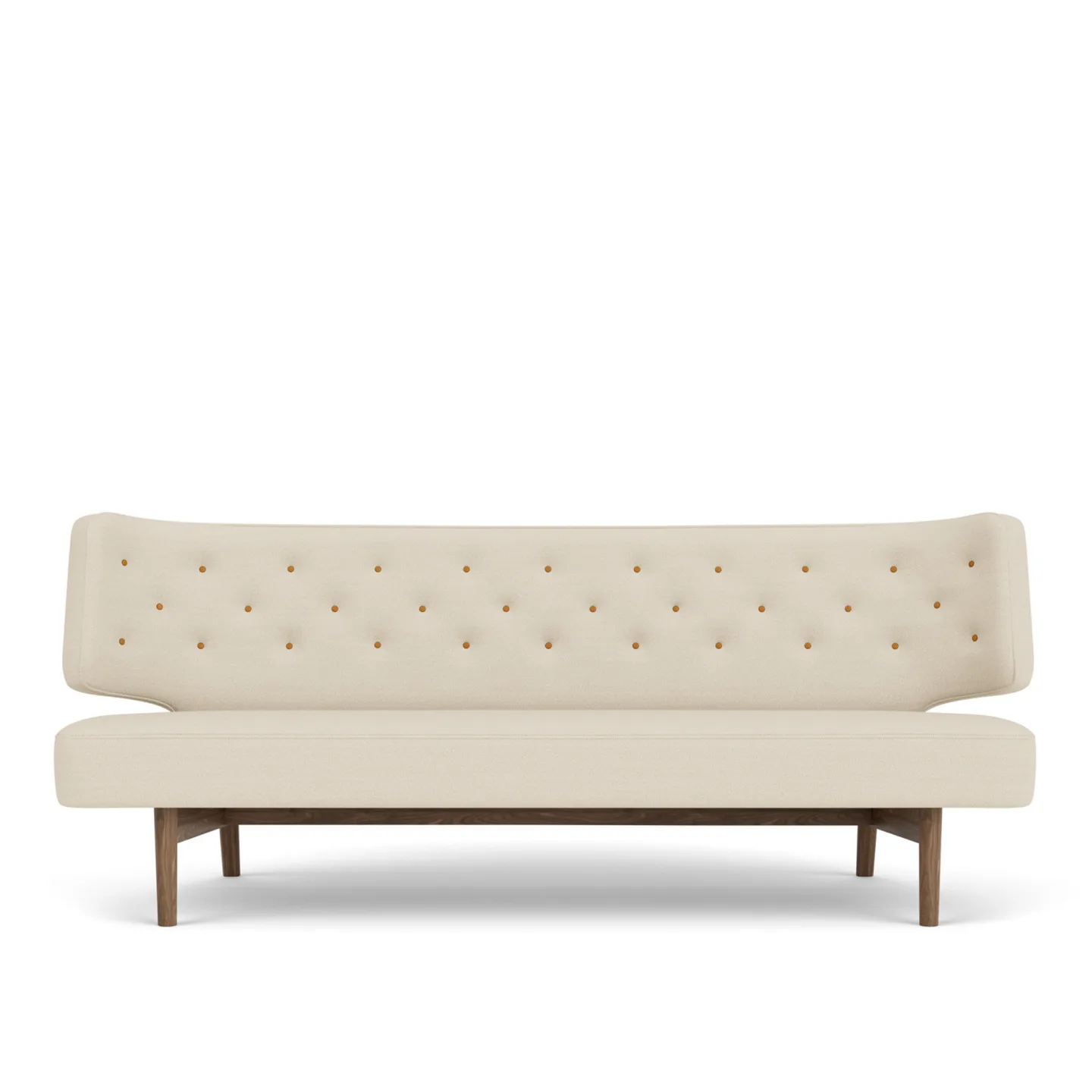 Audo Copenhagen - Radiohus Sofa P2 Walnut / Buttons Dakar 0250 / Hallingdal 0200 - Soffor - Vilhelm Lauritzen - Beige
