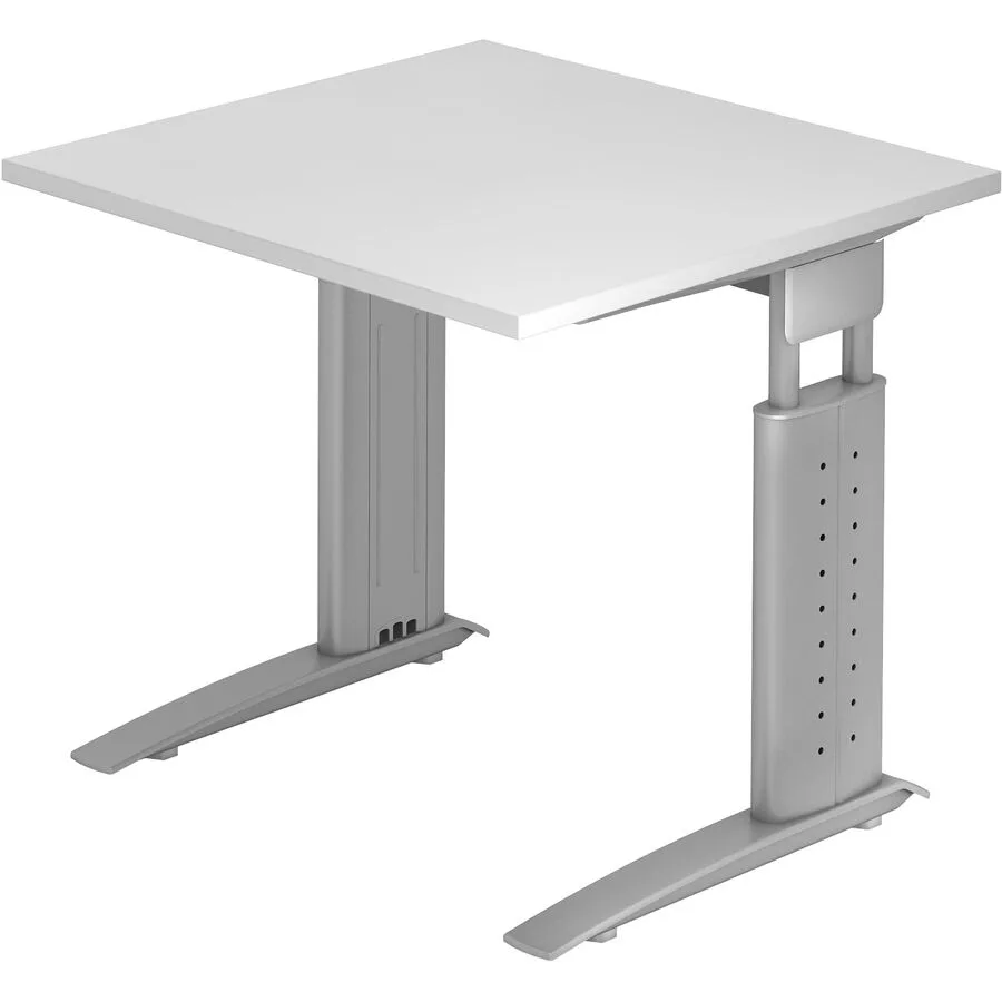 Schreibtisch Office weiss Holzwerkstoff Höhenverstellbar B 80 T 80 cm