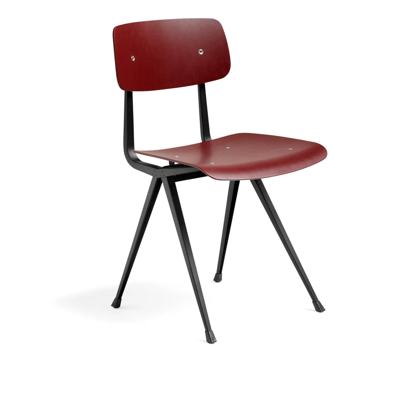 HAY - Result Chair, Black base, Dark brick - Matstolar - Friso Kramer,Wim Rietveld