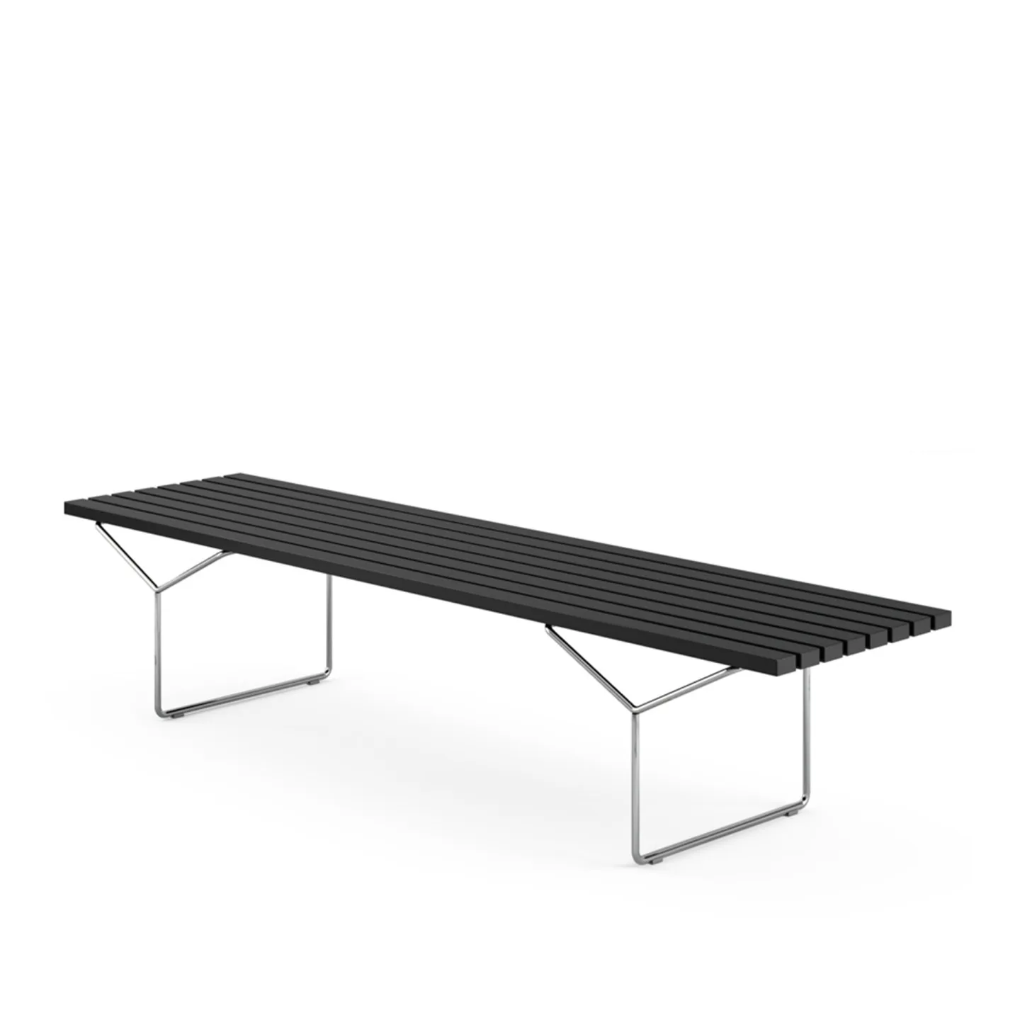 Knoll - Harry Bertoia Bench, Svartmålade lameller - Pallar - Harry Bertoia - Svart - Metall/Trä
