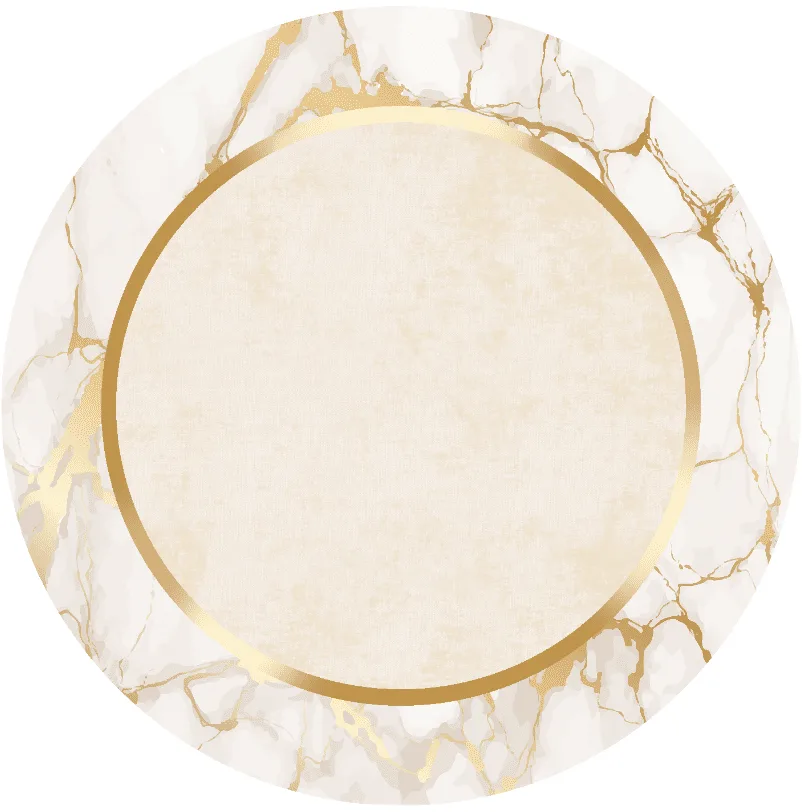 Rundt teppe - Cerasia (beige/hvit/gull) (Størrelse: Ø 120 cm)