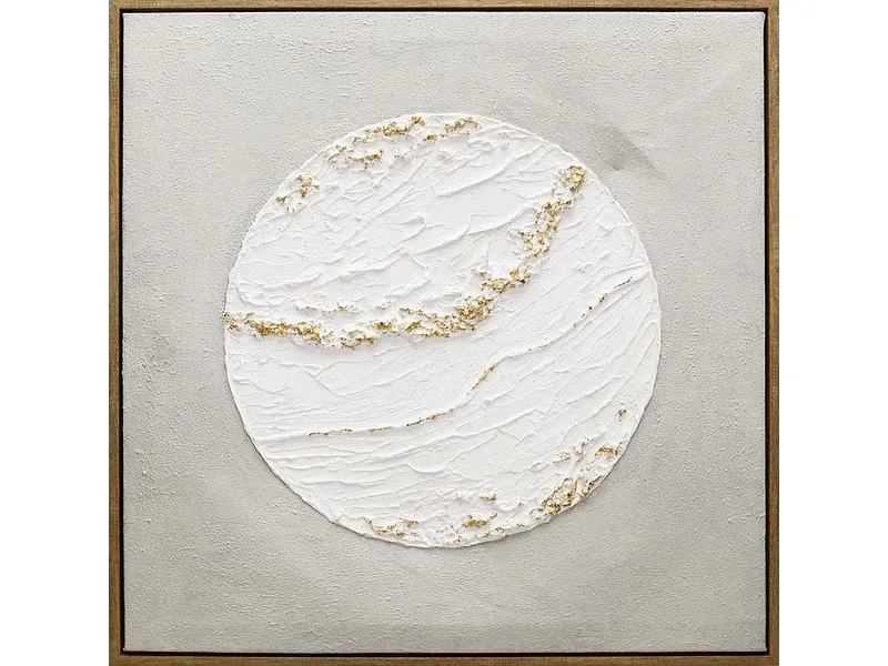 Bedruckte und handbemalte Leinwand SHONA mehrfarbig 80x80x3.8cm