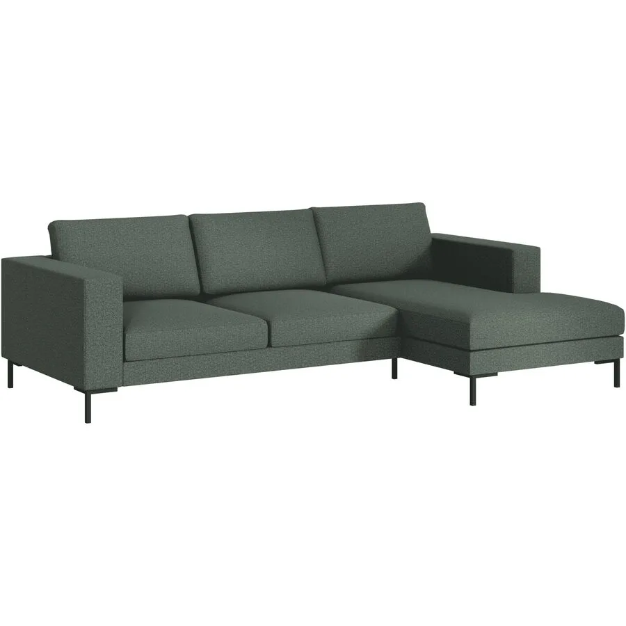 Ecksofa Domino Rechts Stoff dunkelgrün B 250 T 151 cm - Möbel Konfigurator: Traummöbel individuell zusammenstellen