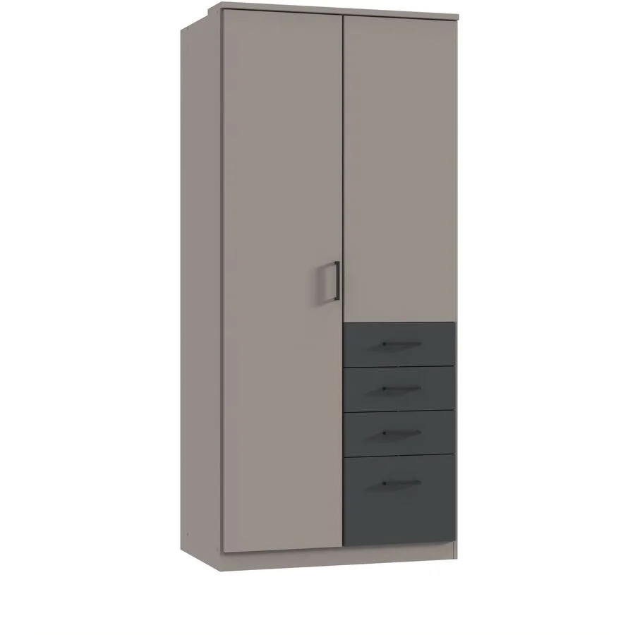 Kleiderschrank Coty graphit Holzwerkstoff B 90 cm