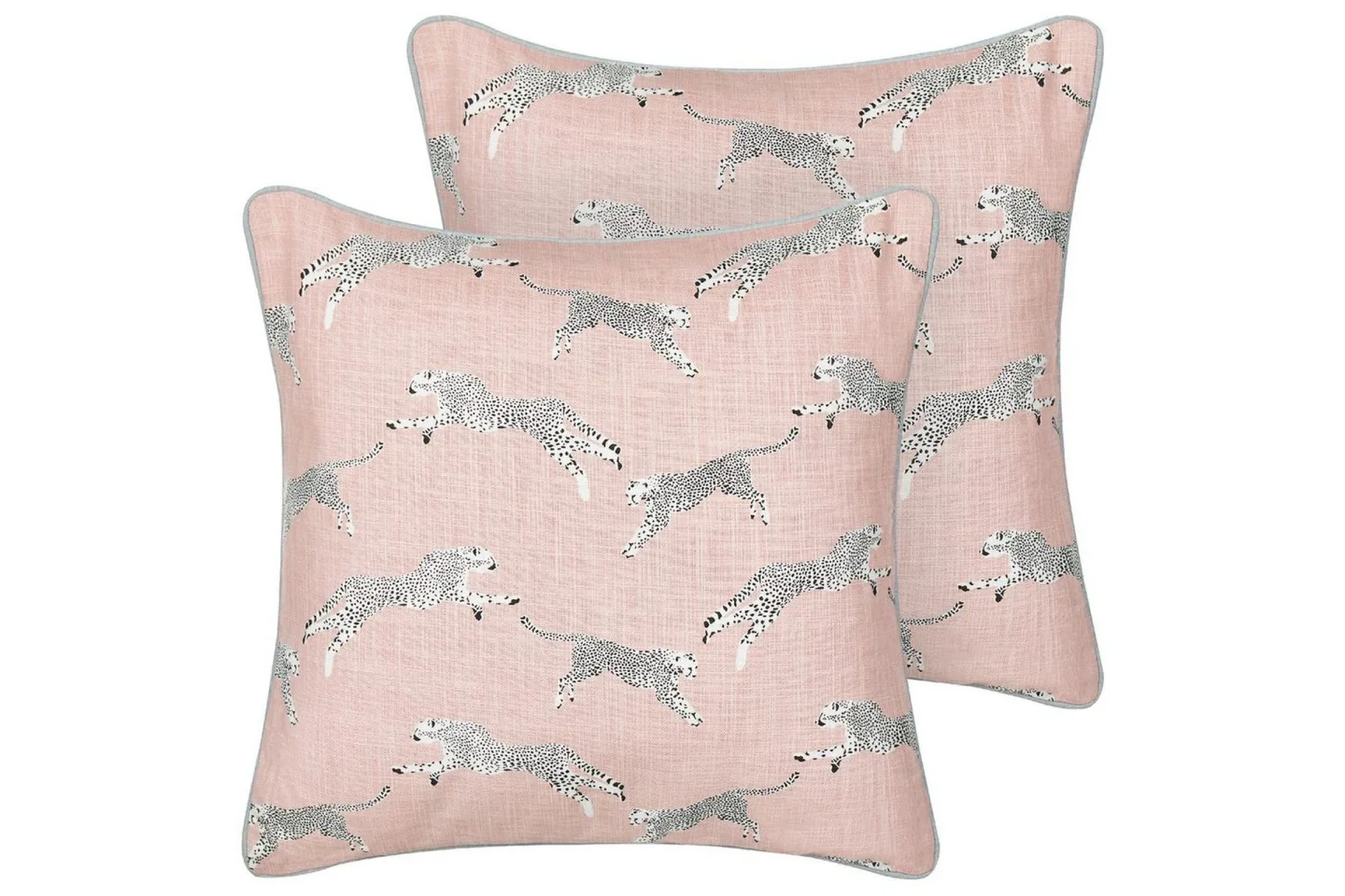 Prydnadskuddar Arales set om 2 Rosa/vit/svart/grå, Fyrkantig - Rosa/vit/svart/grå, Fyrkantig