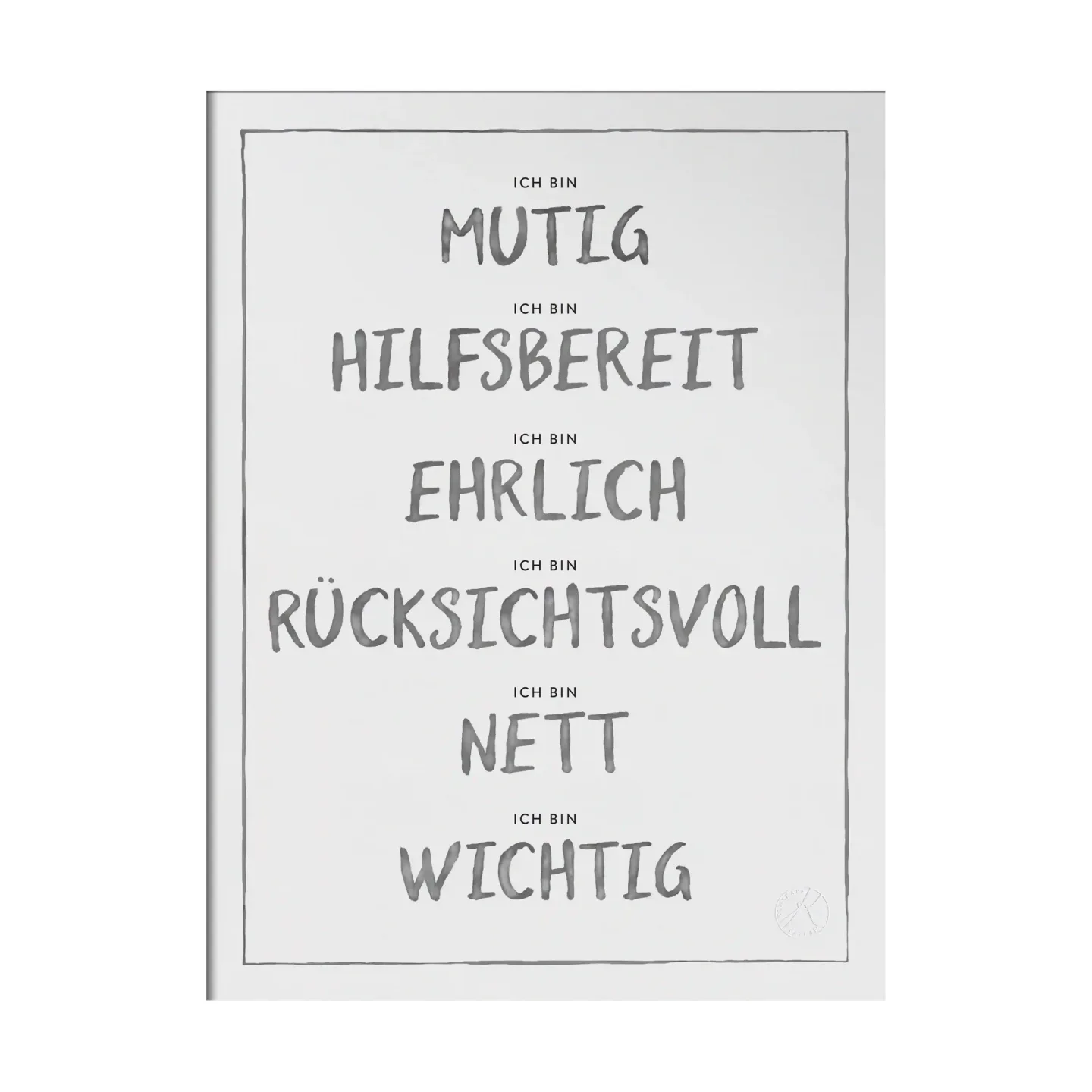 Kunskapstavlan® Ich bin Poster 30x40 cm Dunkelgrau