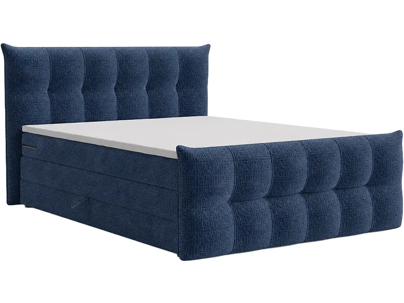 Boxspringbett ANGORA marine 160x200cm halbfest