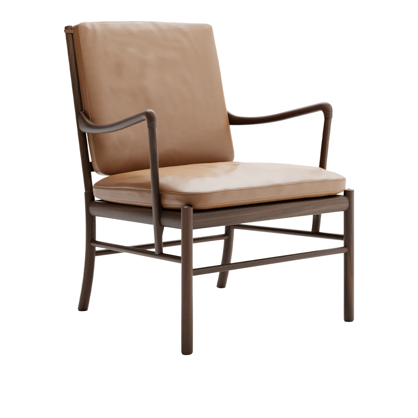 Carl Hansen - OW149 - Colonial Chair, Oljad Valnöt, Lädergrupp C Sif - 95 - Fåtöljer - Ole Wanscher - Brun - Läder/Trä