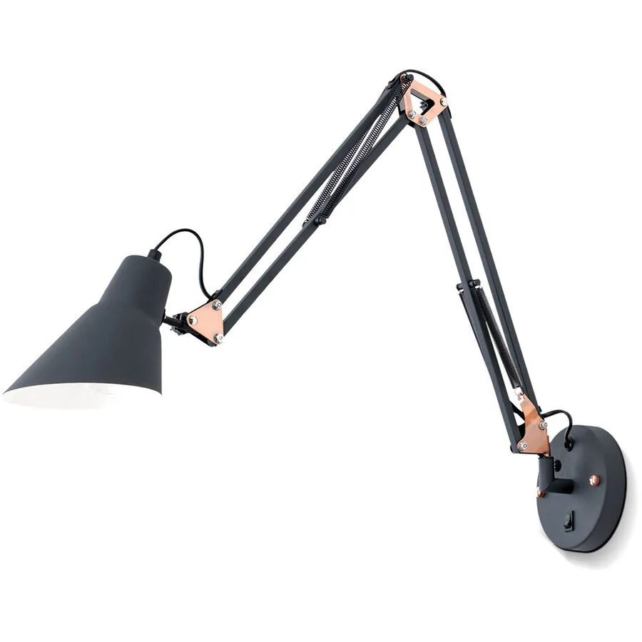 Wandlampe Bachelor Kupfer/Schwarz Stahl 64 cm - Farbe: schwarz/kupfer