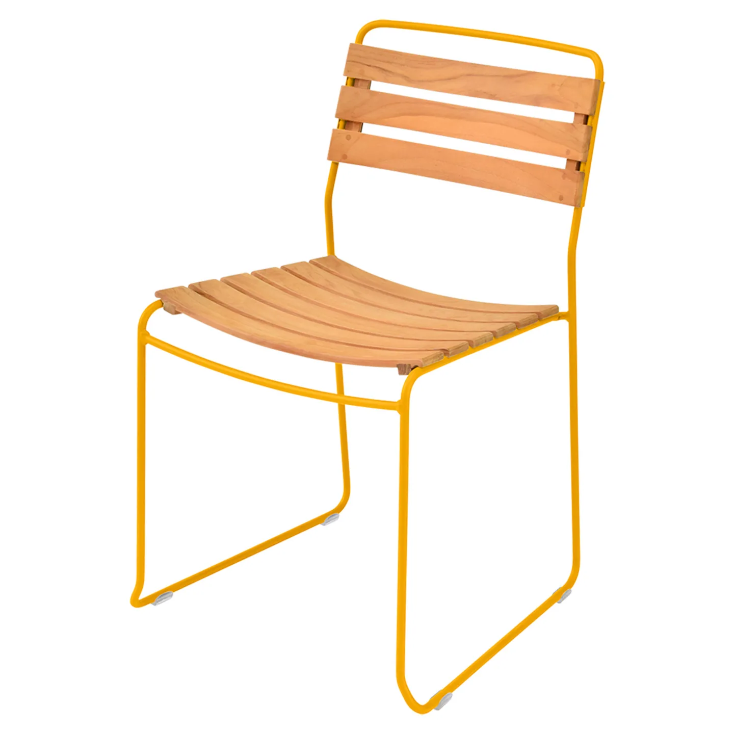 Fermob - Surprising Teak Chair - Honey - Matstolar utomhus - Harald Guggenbichler - Gul - Metall/Trä