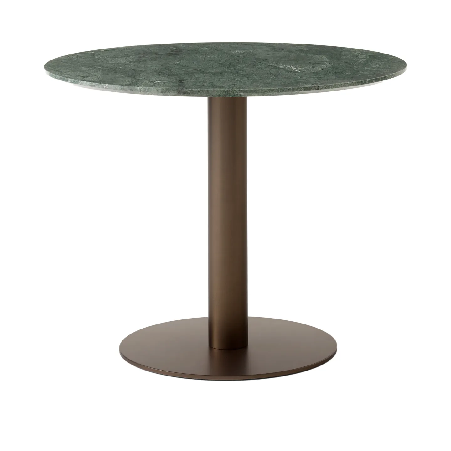 &Tradition - In Between Dining Table SK11 Ø90 H73 cm Bronzed center base Marble Verde Guatemala - Matbord - Sami Kallio - Grön - Metall/Sten
