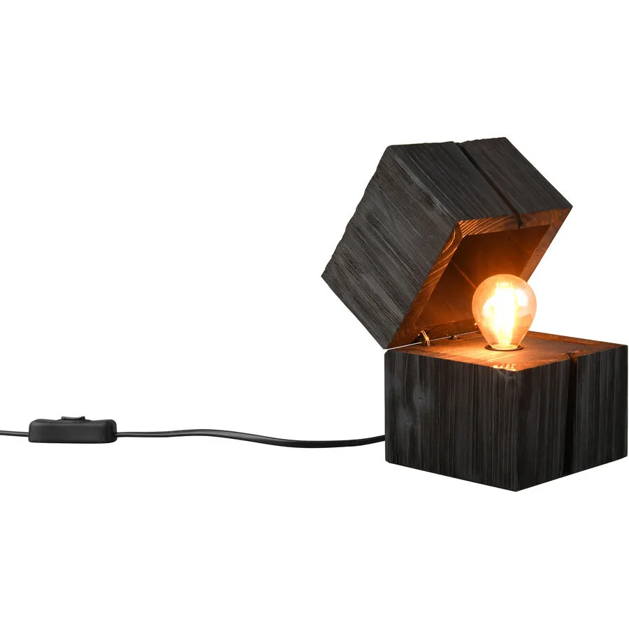 Tischlampe Usaer Schwarz Holz 12 cm 16 cm