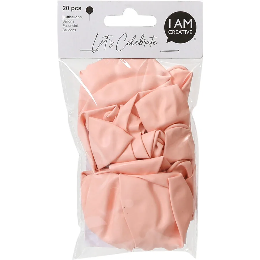 Luftballons I am creative rosa Naturkautschuk H 19 cm 20 Stk