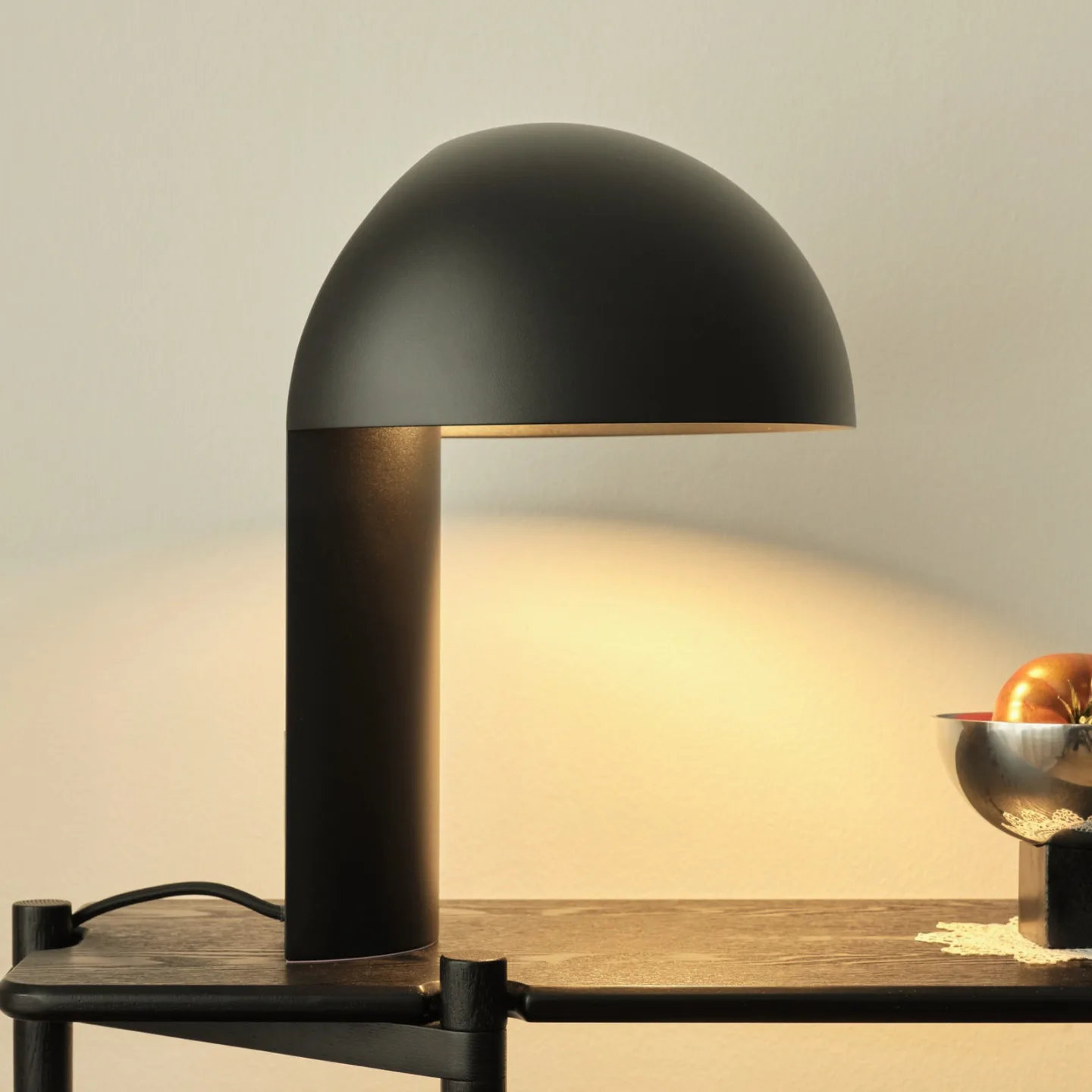 Leery bordlampe, sort, højde 40 cm, stål, E27 - GEJST - Stue - Design - Metal - Med skærm