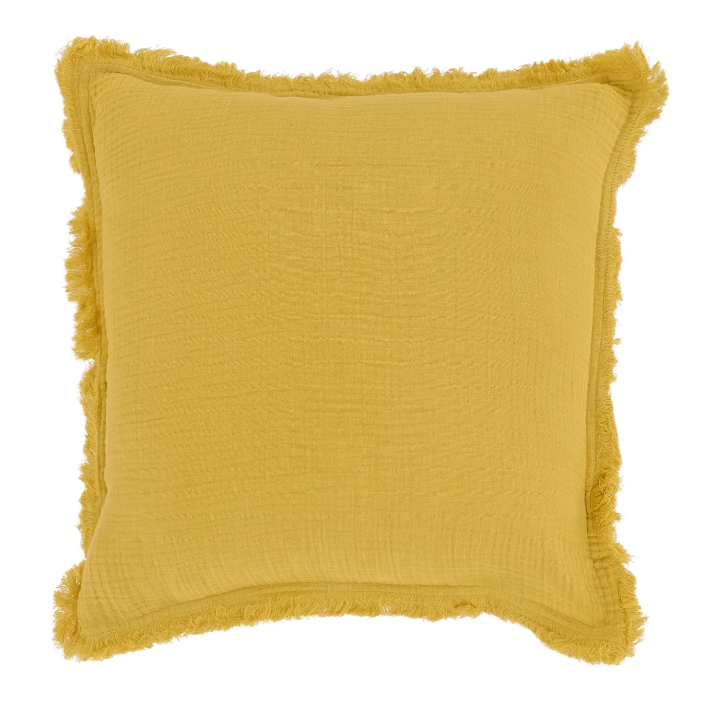 Putetrekk - Dorena (sennepsgul) (Størrelse: 45 x 45 cm)