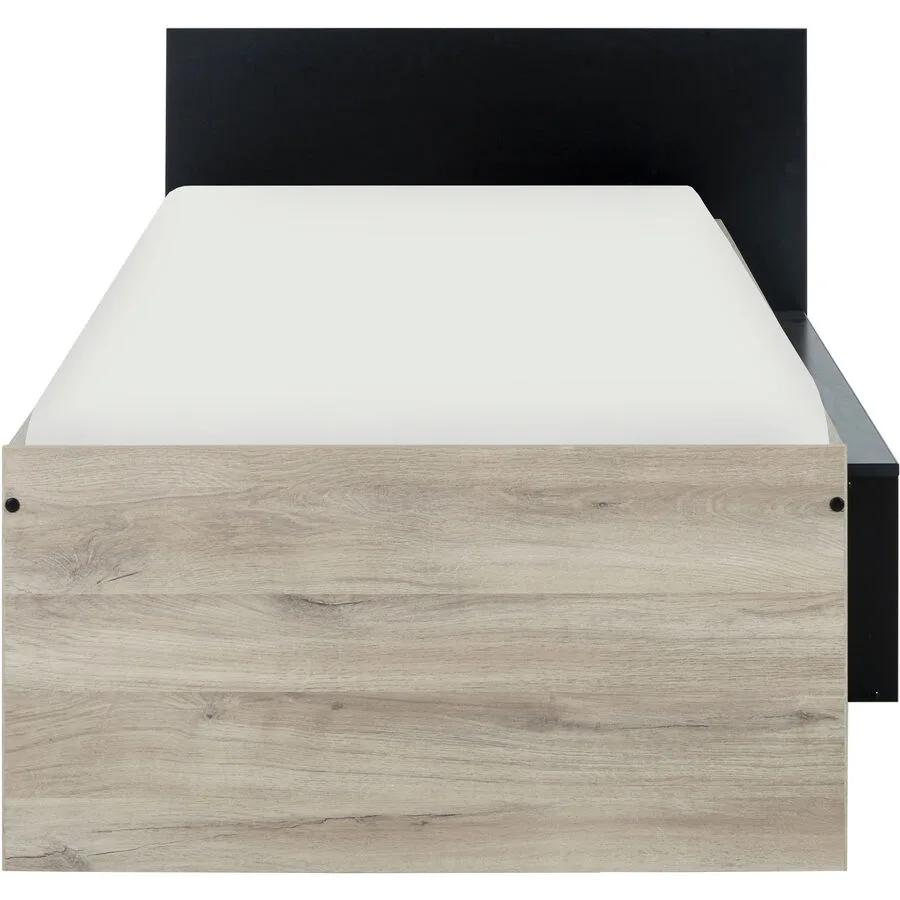 Kompaktbett Björn Eiche Dekor, Schwarz Holzwerkstoff 90 x 200 cm