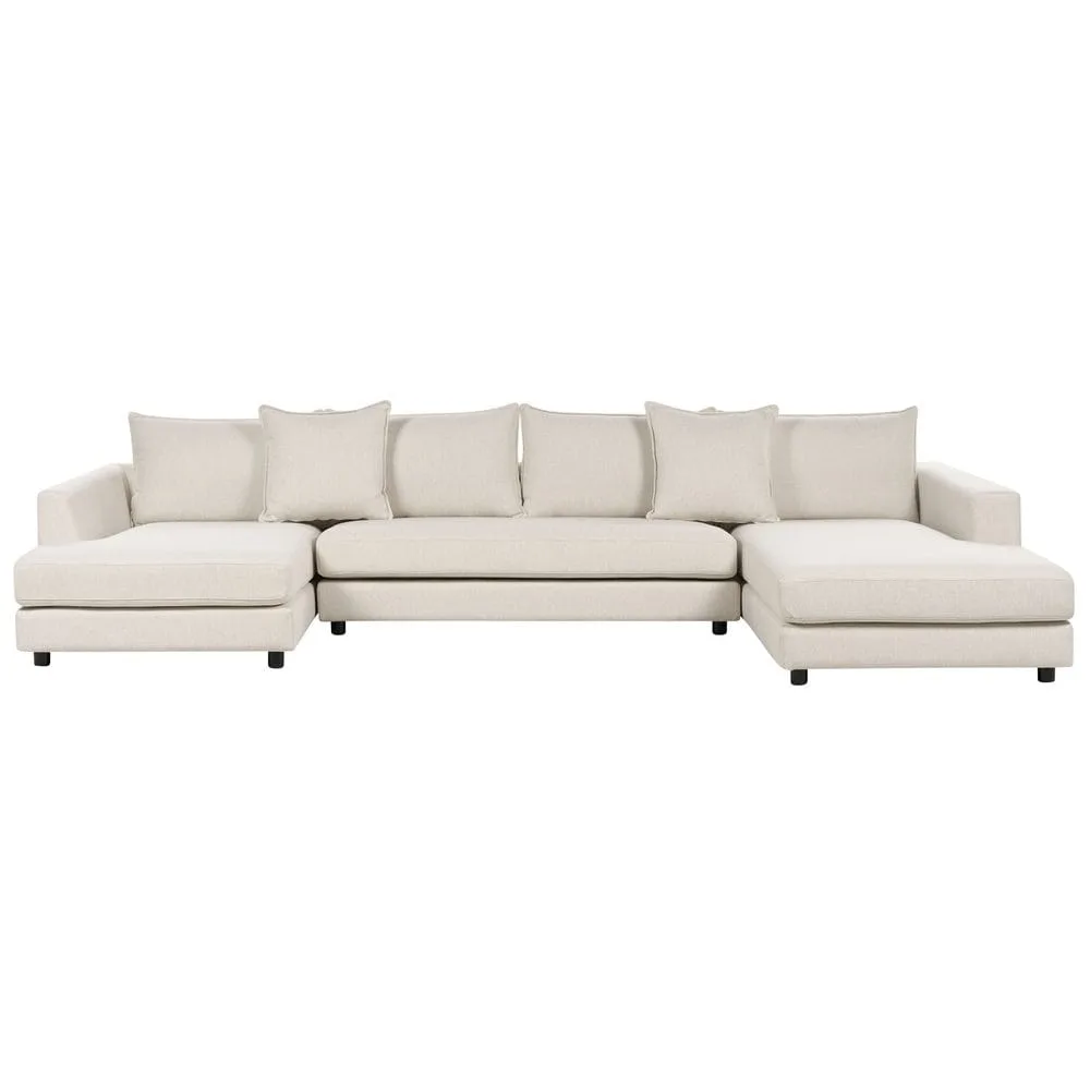 U-formad soffa Lilviken - Ljusbeige, svart
