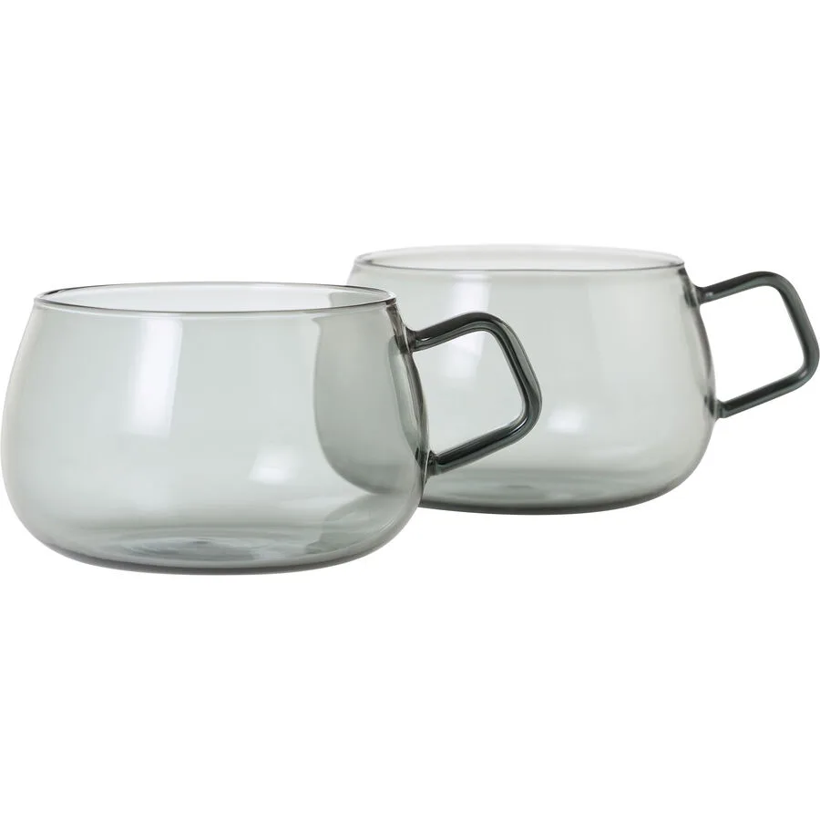 Teegläser-Set Yuna grau Borosilikatglas H 6.5 cm 0.4 l 2 Stk