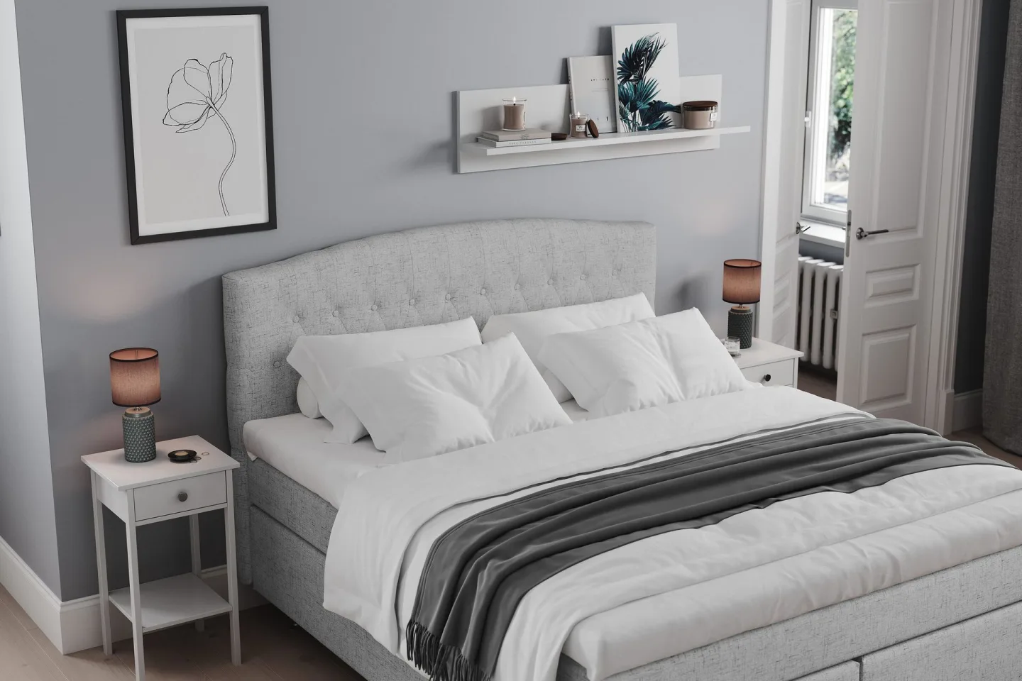 Belda Sängpaket 180x200 Fast/Medium - Ljusgrå