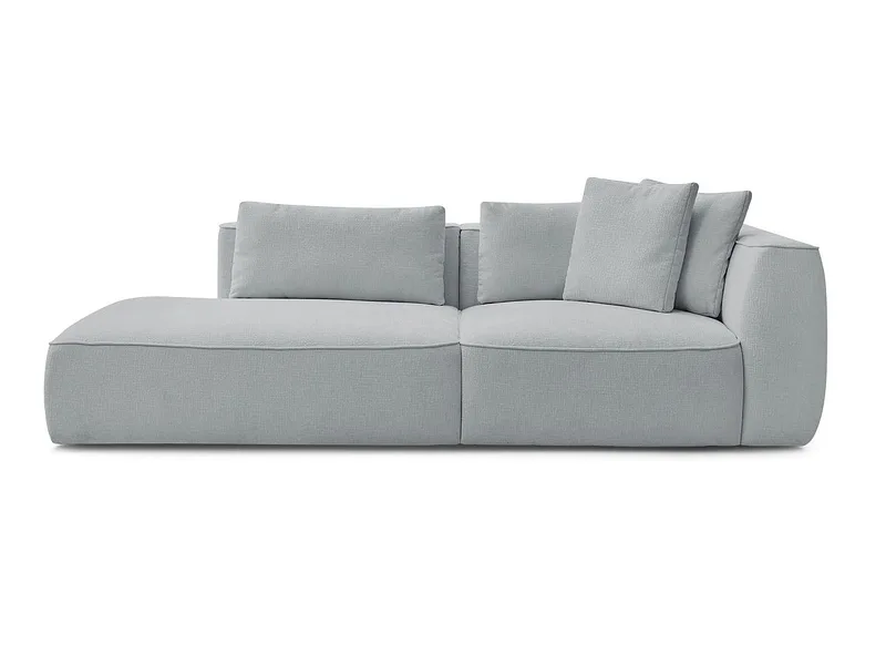 3er Sofa BOBOCHIC LEOPOLD Stoff mit Textur hellgrau