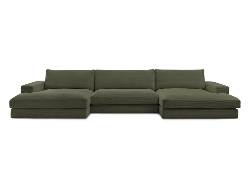 Wohnlandschaft BOBOCHIC LEONARD Cord-Stoff grün