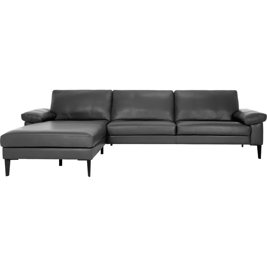 Ecksofa Devin Links Echtleder Anthrazit B 312 T 180 cm - Möbel Konfigurator: Traummöbel individuell zusammenstellen