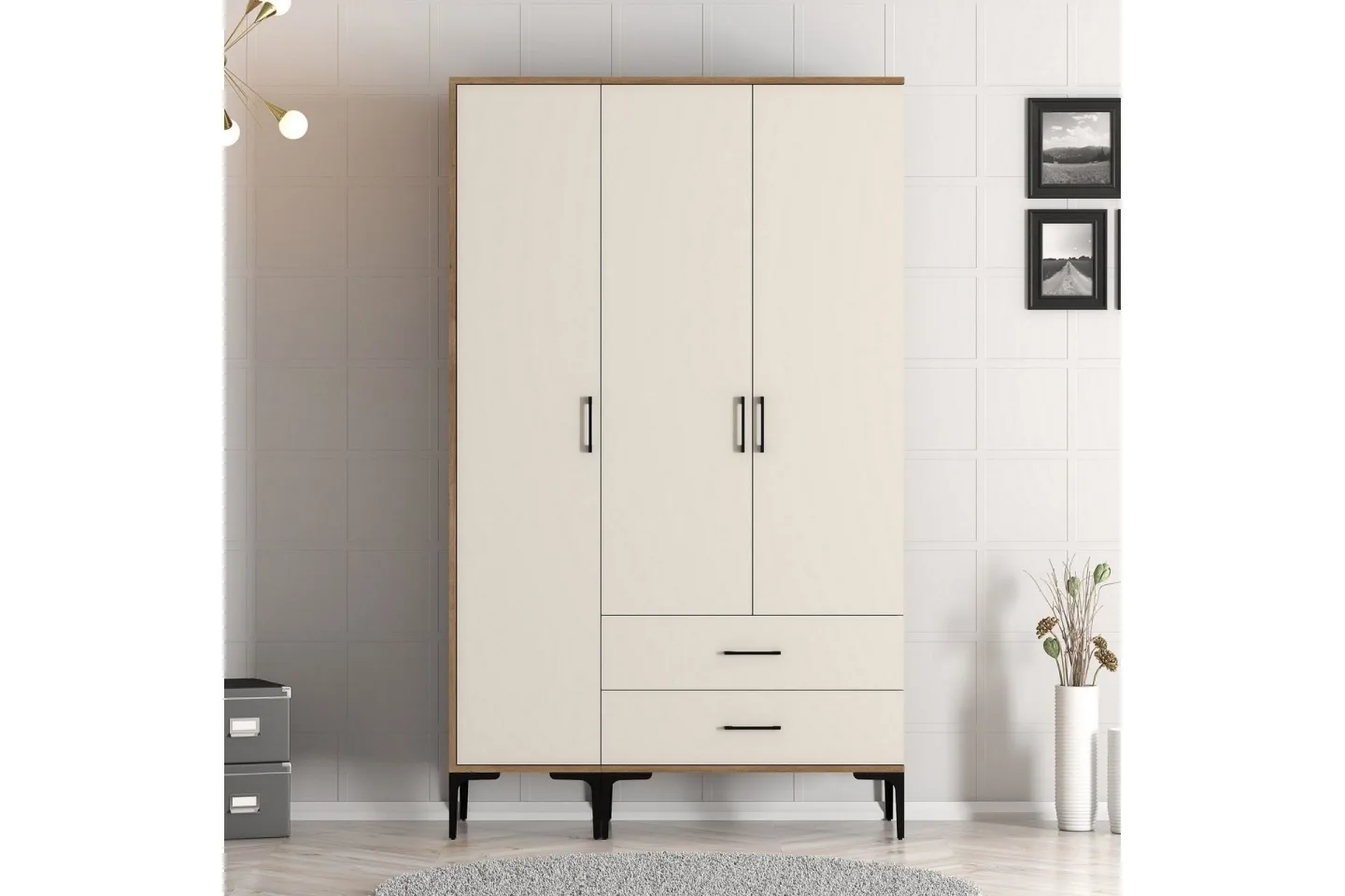 Kumsal Garderob 120 cm - Cream