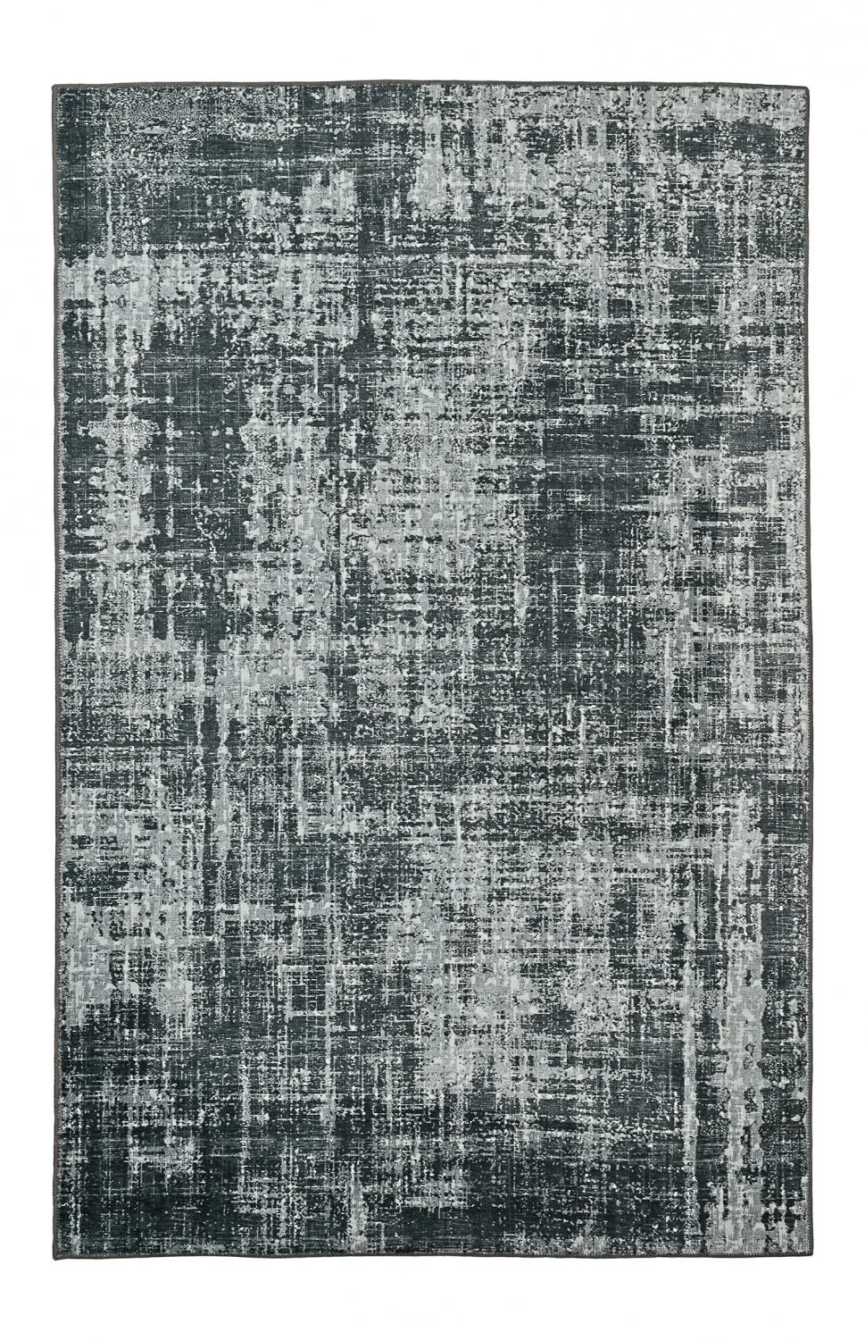 Flatvevd teppe - Elira (svart) (Størrelse: 75 x 150 cm)