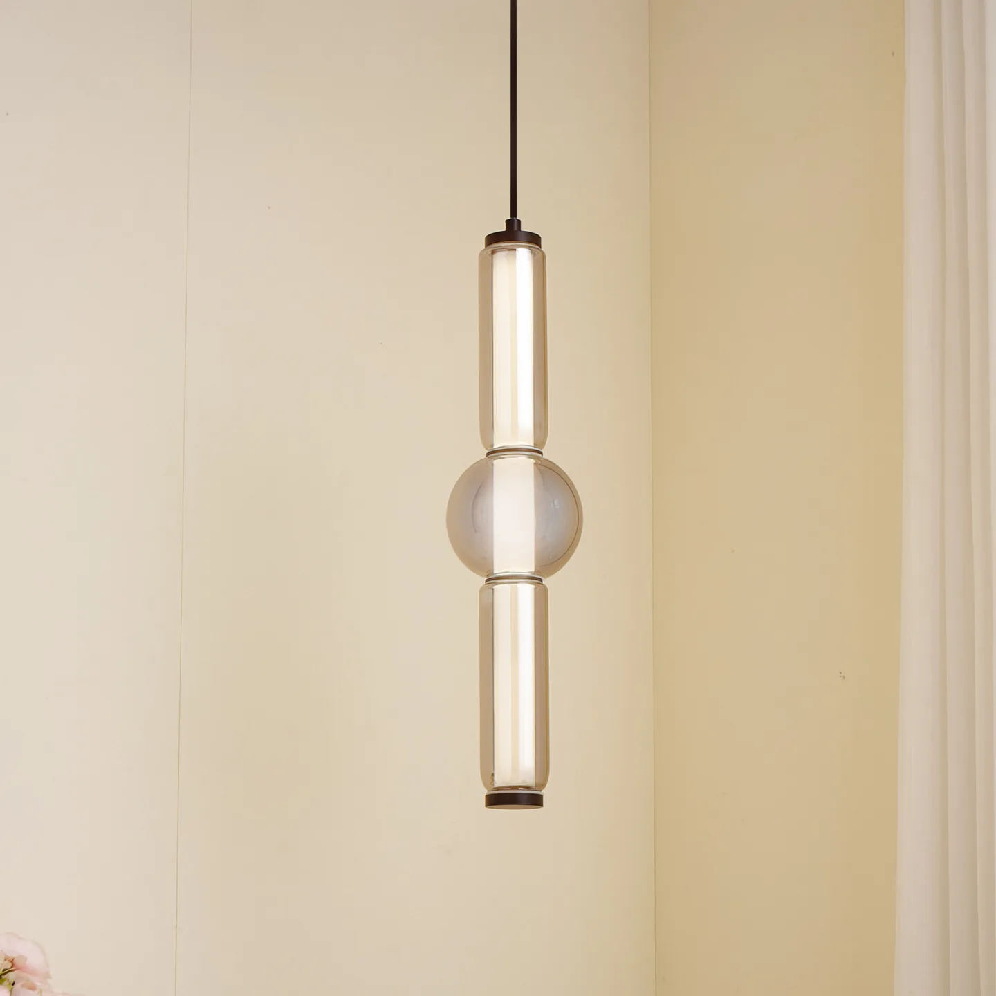 Savete LED Pendel Røyk Grå - Lucande - Stue - Moderne - Glass - Med en lyskilde
