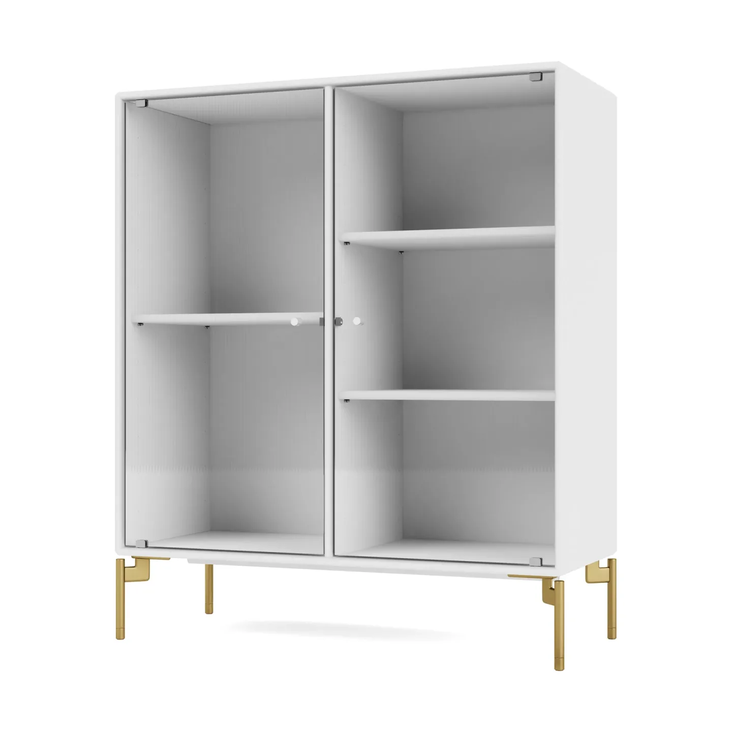 Montana Ripple II Vitrinenschrank 69,6x82,2x30 cm Snow-Beine brass