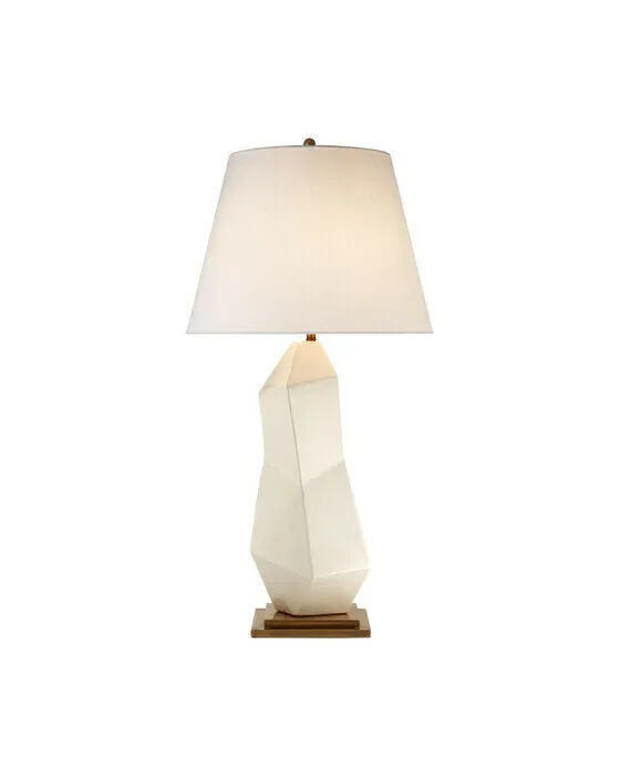 Bayliss Table Lamp White Leather Ceramic