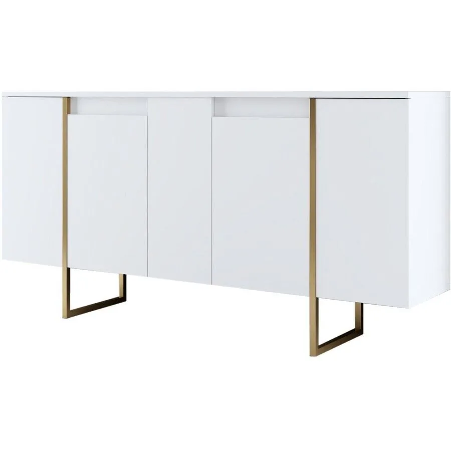 Konsole Yemek weiss melaminbeschichtete Spanplatte B 160 H 80 cm