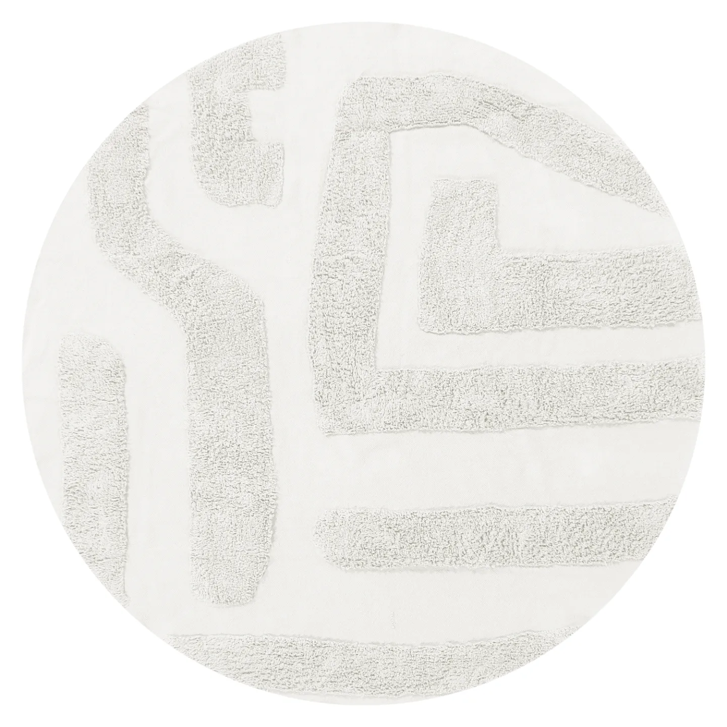 Runde tepper - Alexa Natural Cotton Shaggy (offwhite) (Størrelse: Ø 160 cm)
