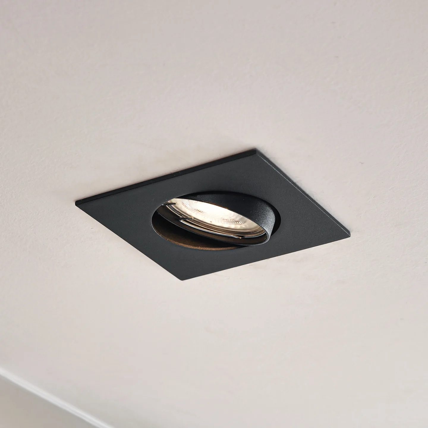 Fibur innfellingslampe, svart, 9 cm, GU10 - PRIOS - Stue - Moderne - Metall - Kantet