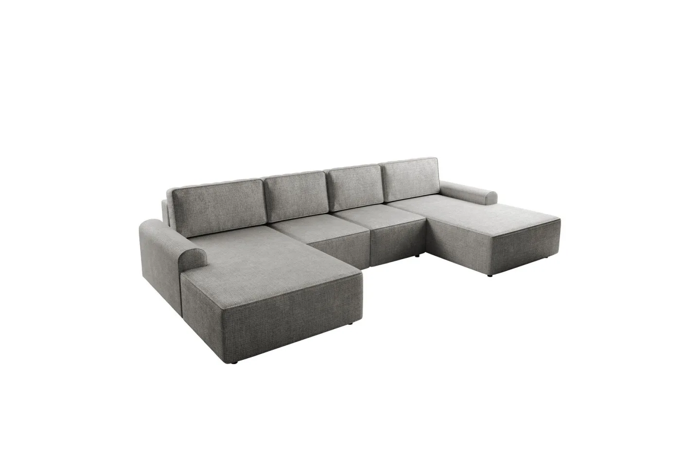 Bella Bäddsoffa Dubbeldivan 4-sits i Plysch - Grå