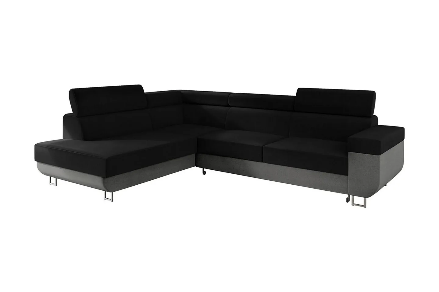 Fonti Bäddsoffa m. Schäslong 3-sits L-formad - Grå