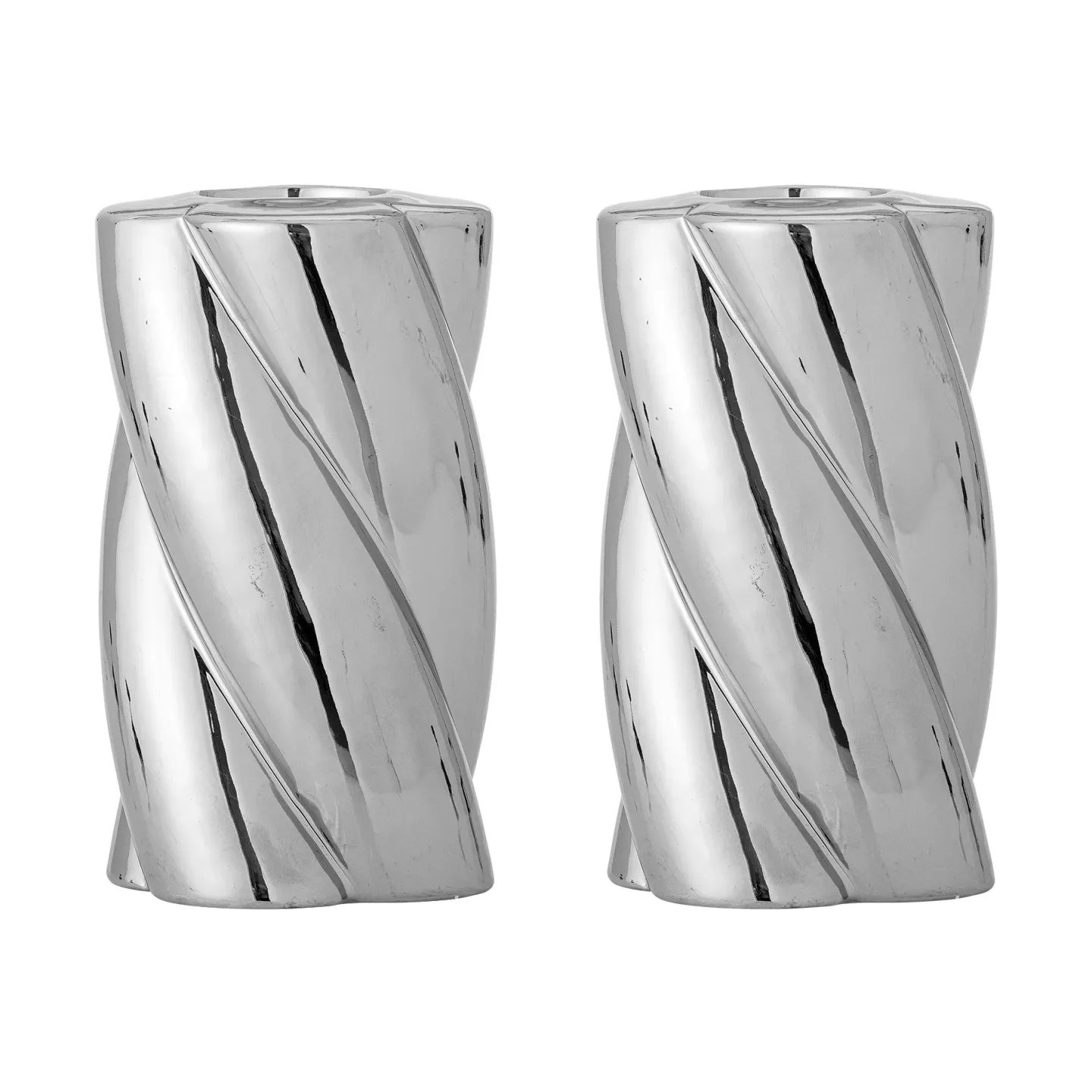 Bloomingville Silvia Kerzenhalter 2-teilig Ø7 cm Silber