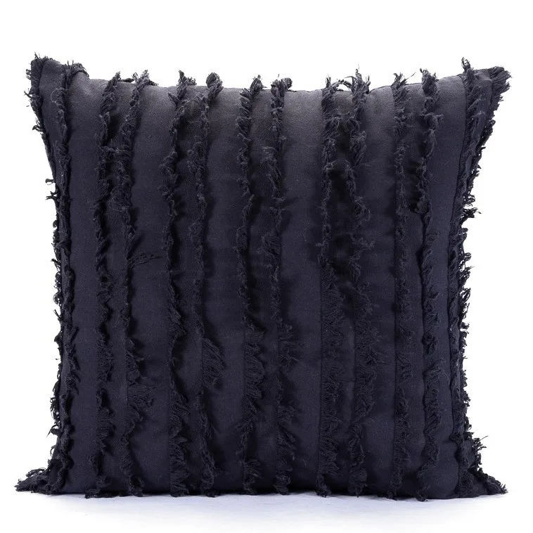 Putetrekk - Boho Linen 45 x 45 cm (mørke blå) (Size: 45 x 45 cm)