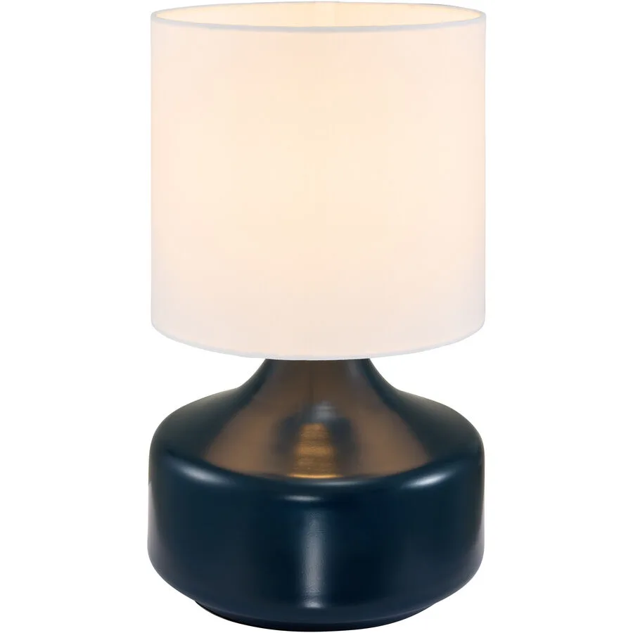 Tischlampe Nil Metall/Stoff blau glänzend Ø 20cm E27