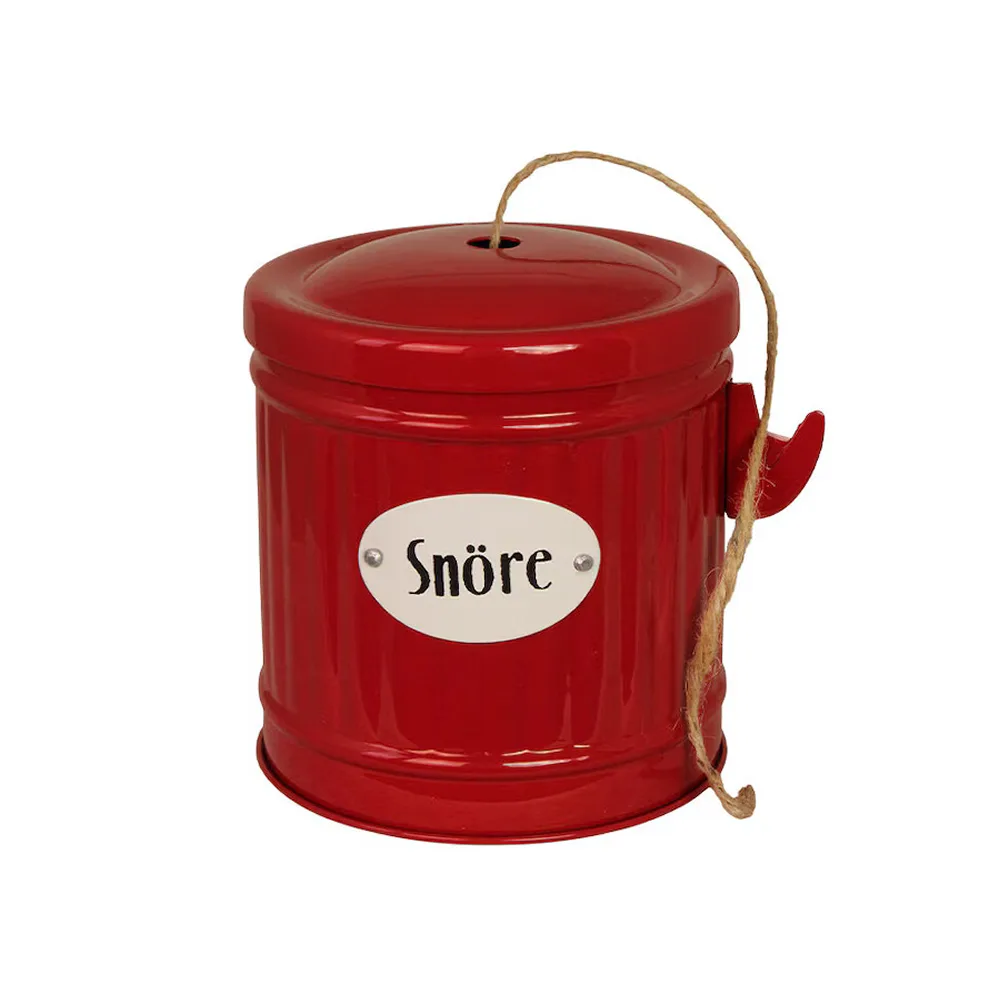 Retro plåtburk snöre Ø 10,3 - Röd