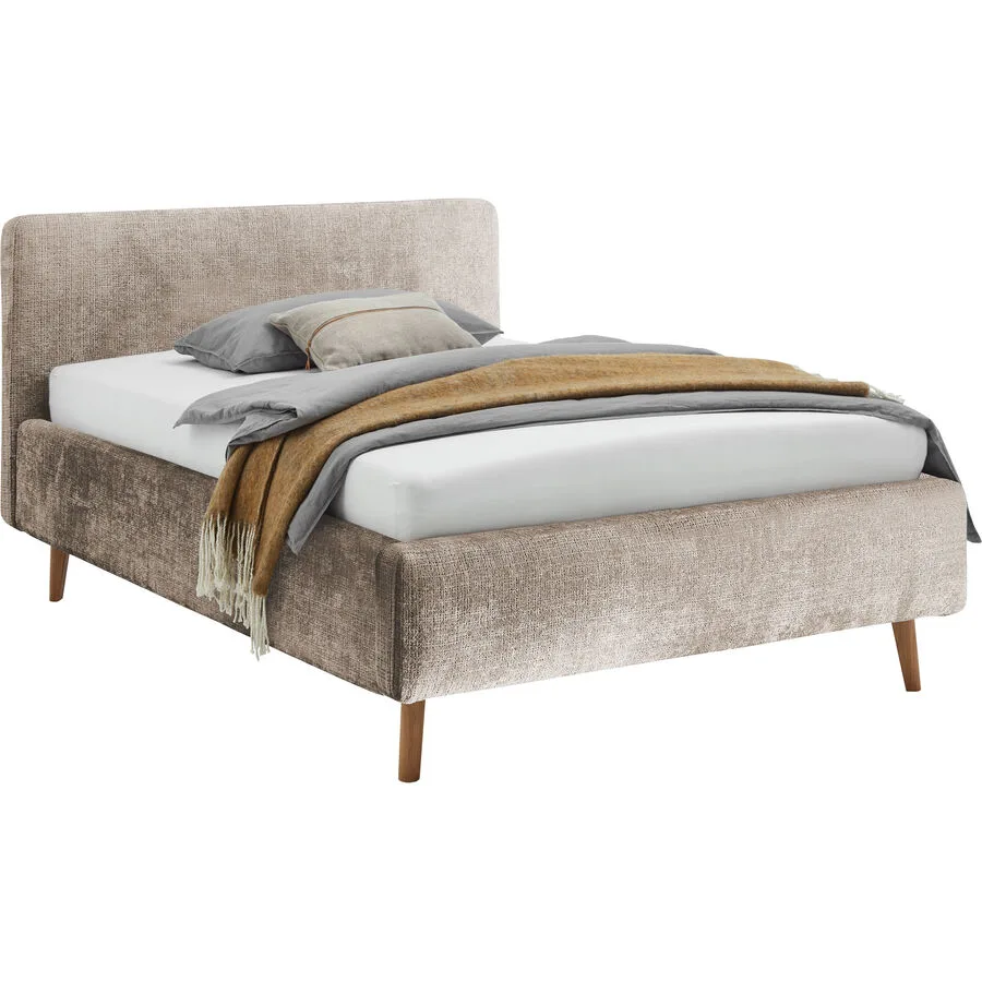 Bett Senja Beige Polyester/Baumwolle 140 x 200 cm