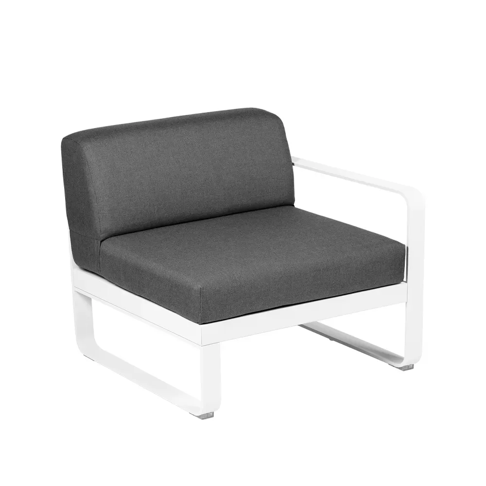 Fermob Bellevie Right modulsoffa Cotton white (vit), graphite grey dyna, 1-sits