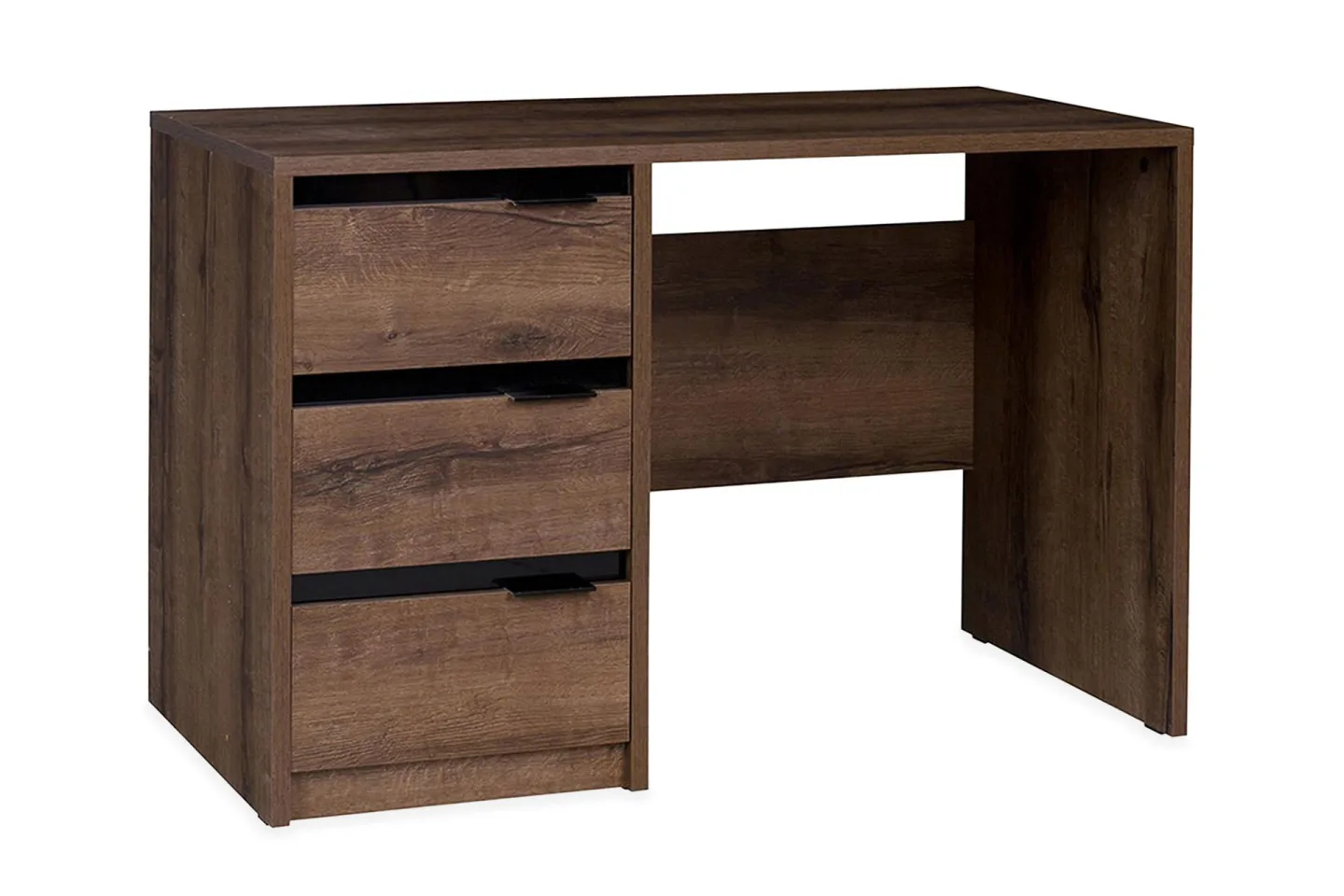 Najera Skrivbord 120 cm med Förvaring 3 Lådor - Brun/Svart