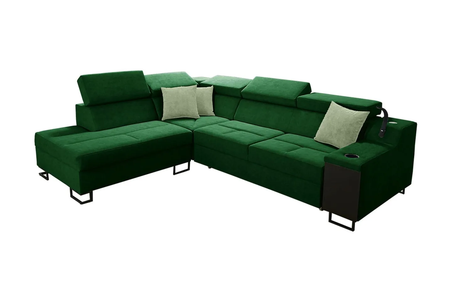 Seginus Bäddsoffa m. Schäslong 3-sits 210x127 - Grön